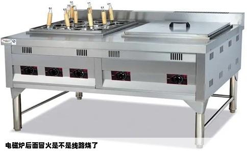 电磁炉后面冒火是不是线路烧了