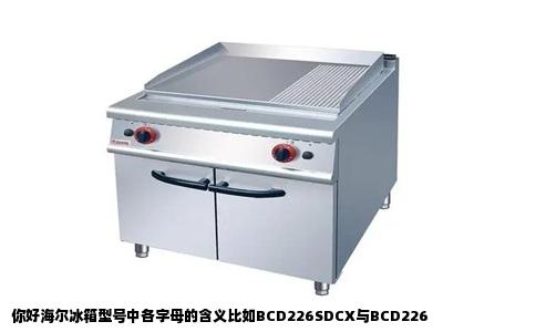 你好海尔冰箱型号中各字母的含义比如BCD226SDCX与BCD226